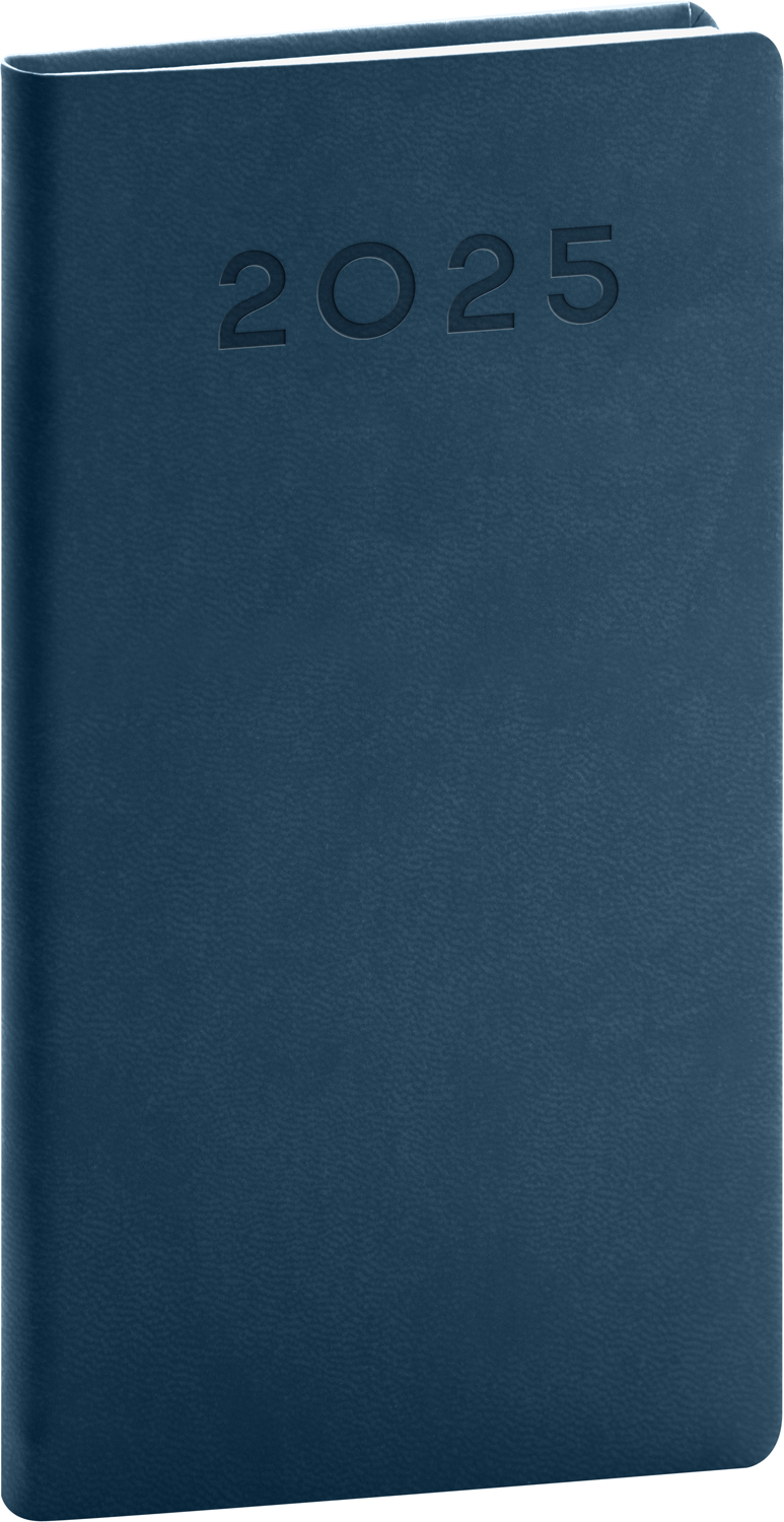 Kapesní diář Aprint Neo 2025, 9x15,5 cm - modrá