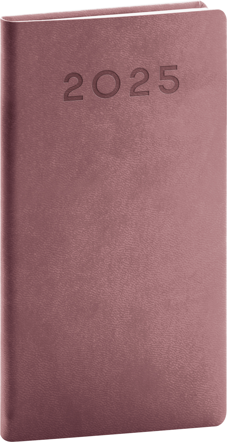 Kapesní diář Aprint Neo 2025, 9x15,5 cm - růžová