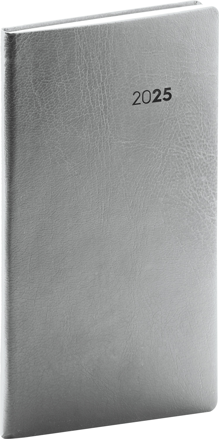 Kapesní diář Balacron 2025, 9x15,5 cm - šedá