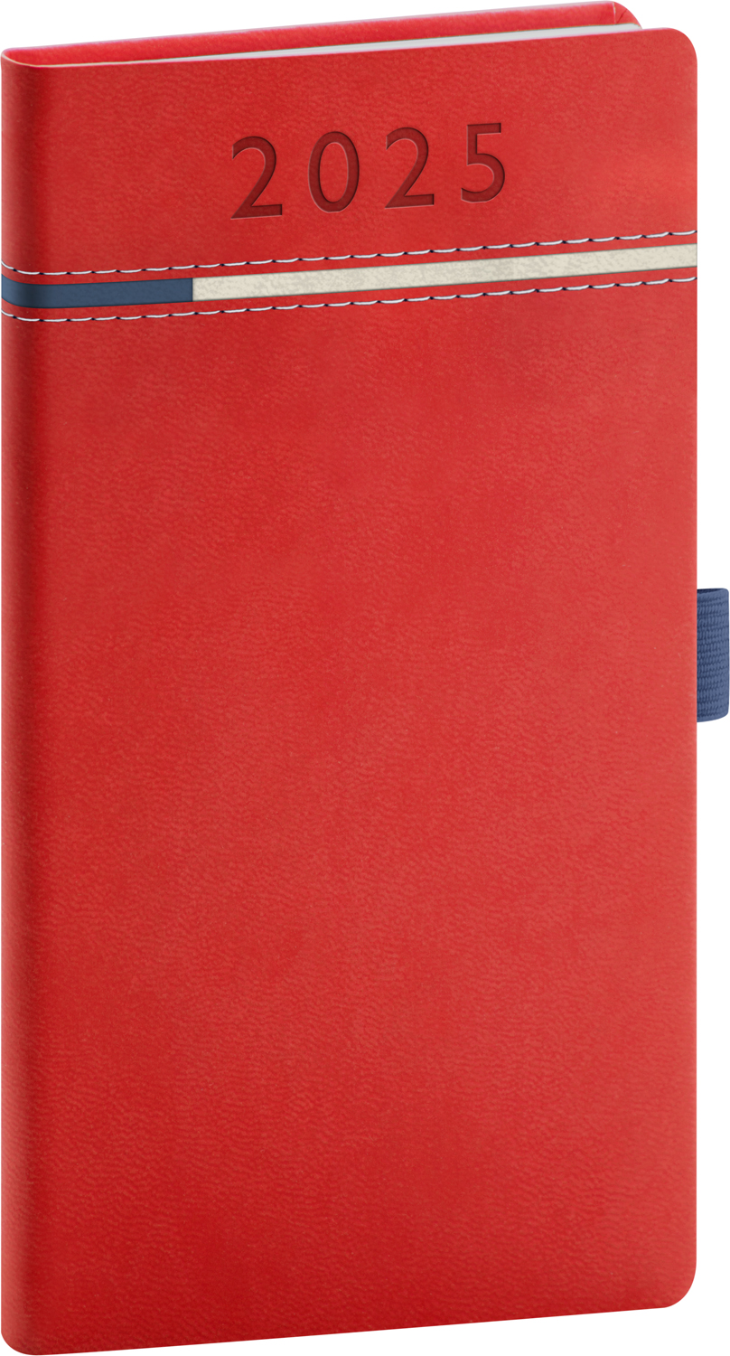 Kapesní diář Tomy 2025, 9x15,5 cm - červená