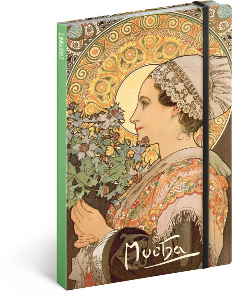 Linkovaný notes Alfons Mucha – Bodlák, 13x21 cm