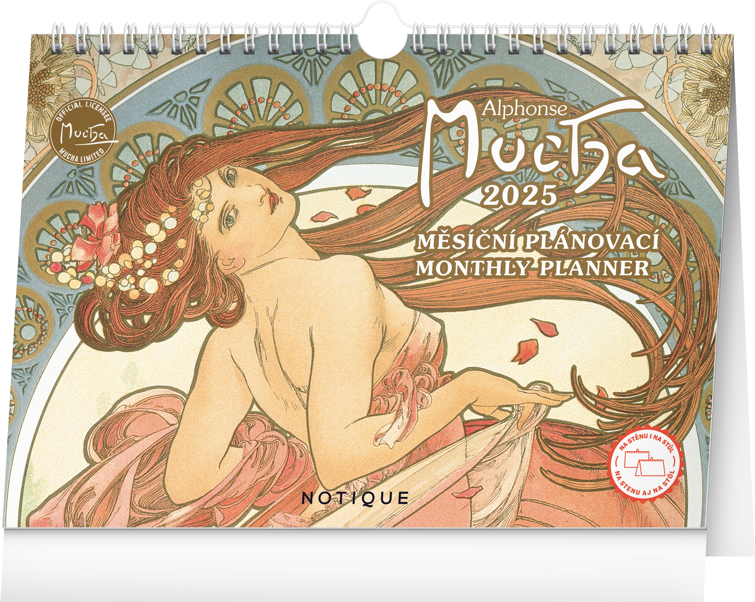 Stolní kalendář Alfons Mucha 2025, 30x21 cm
