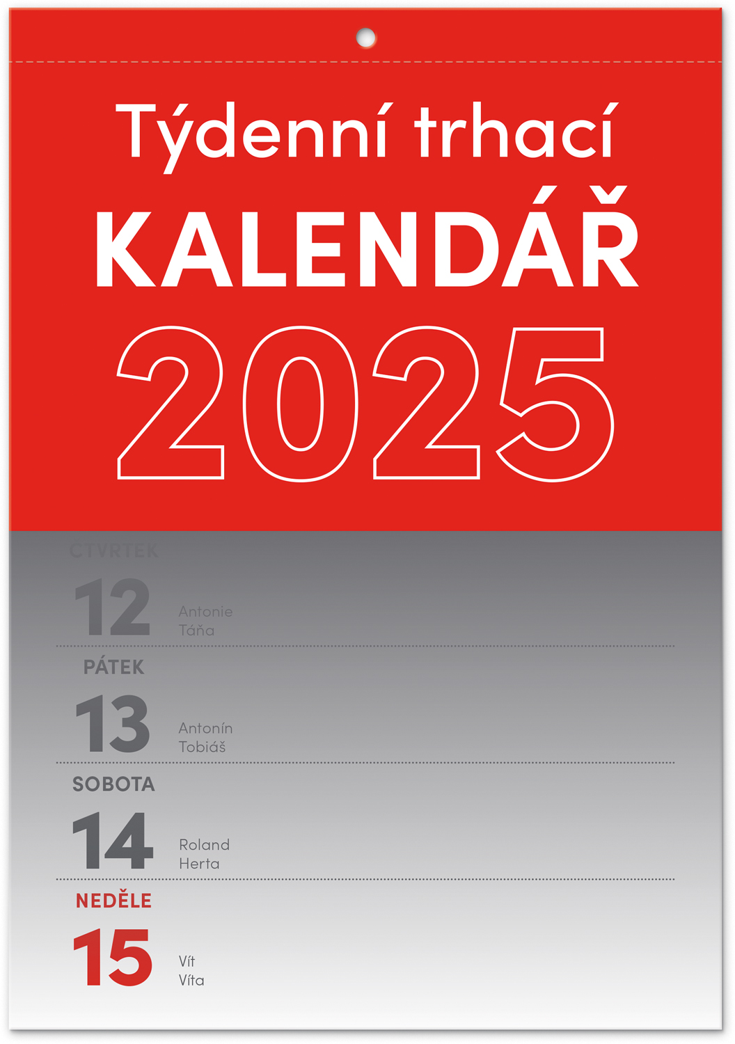 Nástěnný kalendář Trhací týdenní 2025