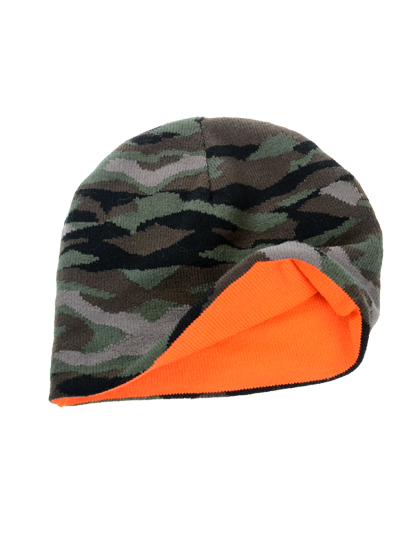 Zimní čepice Atlantis Headwear Wild Beanie Camouflage, Orange Univerzální