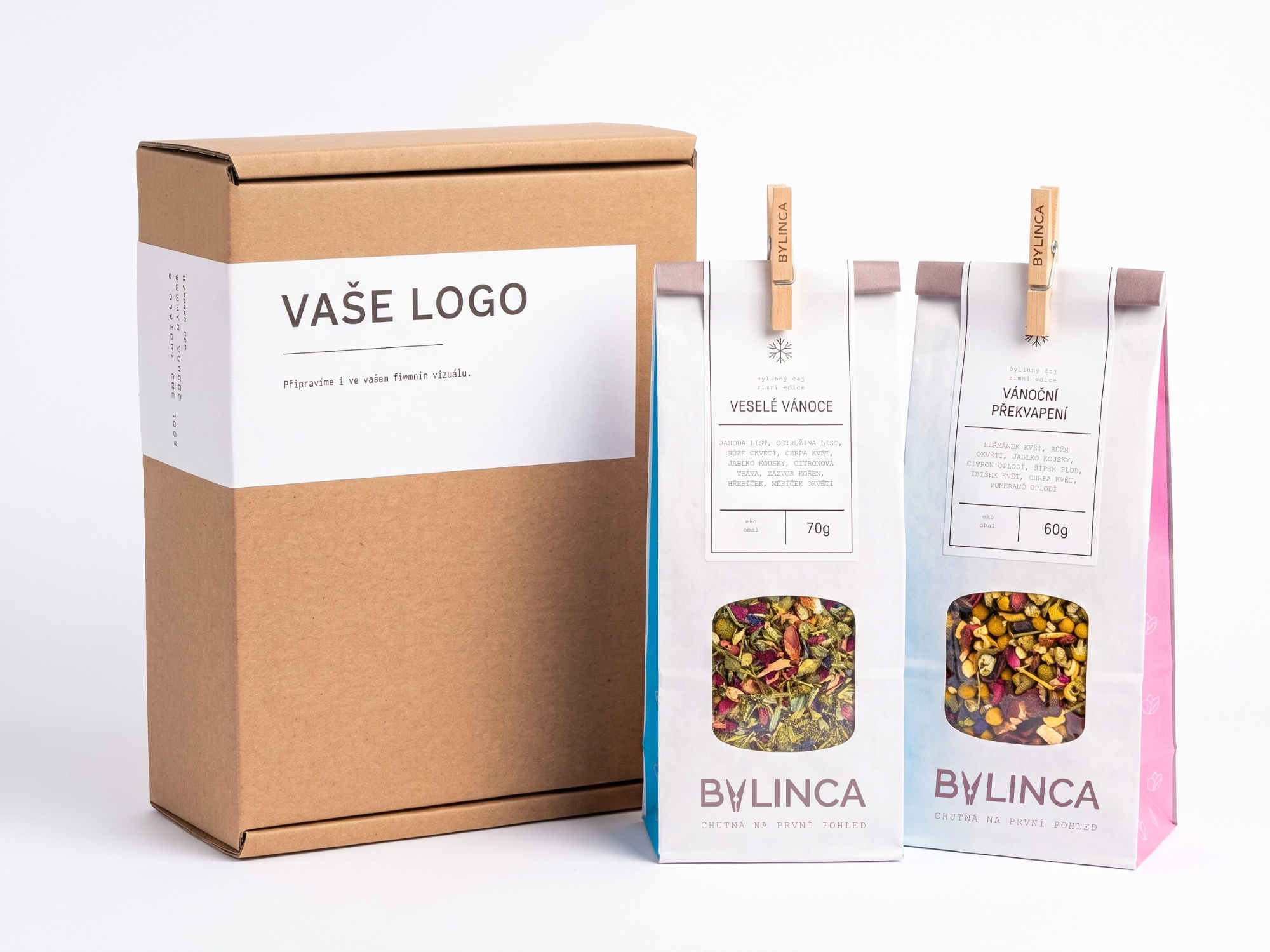 Dárkový box - Veselé Vánoce s bylinnou směsí a bylinným čajem