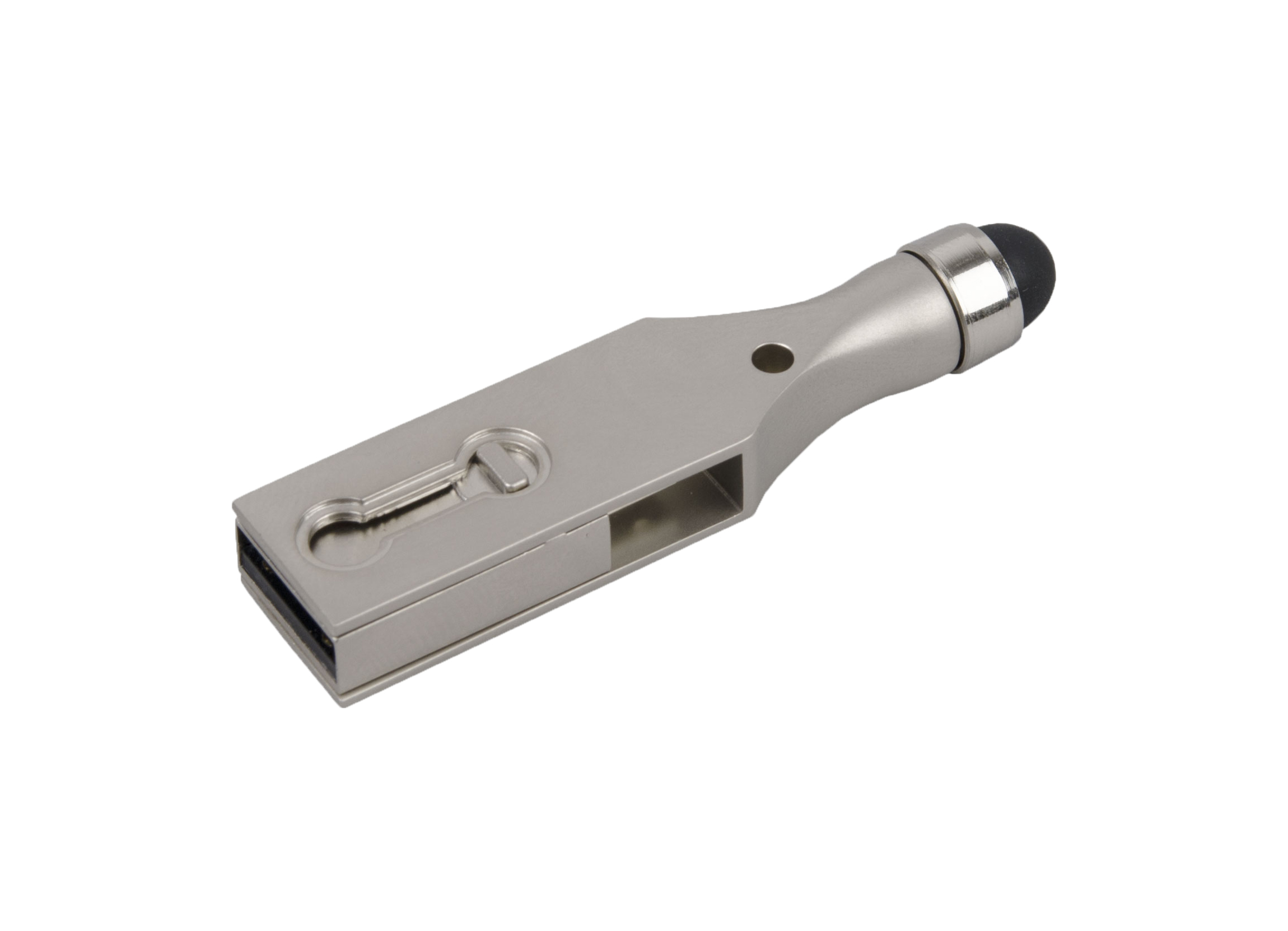 Netradiční USB flash disk SAFFORD OTG - duální stříbrná