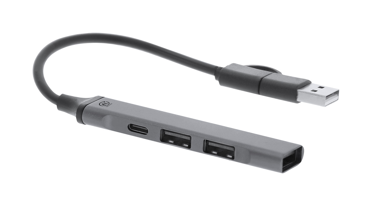 Konery USB hub - stříbrná Konery USB hub - stříbrná