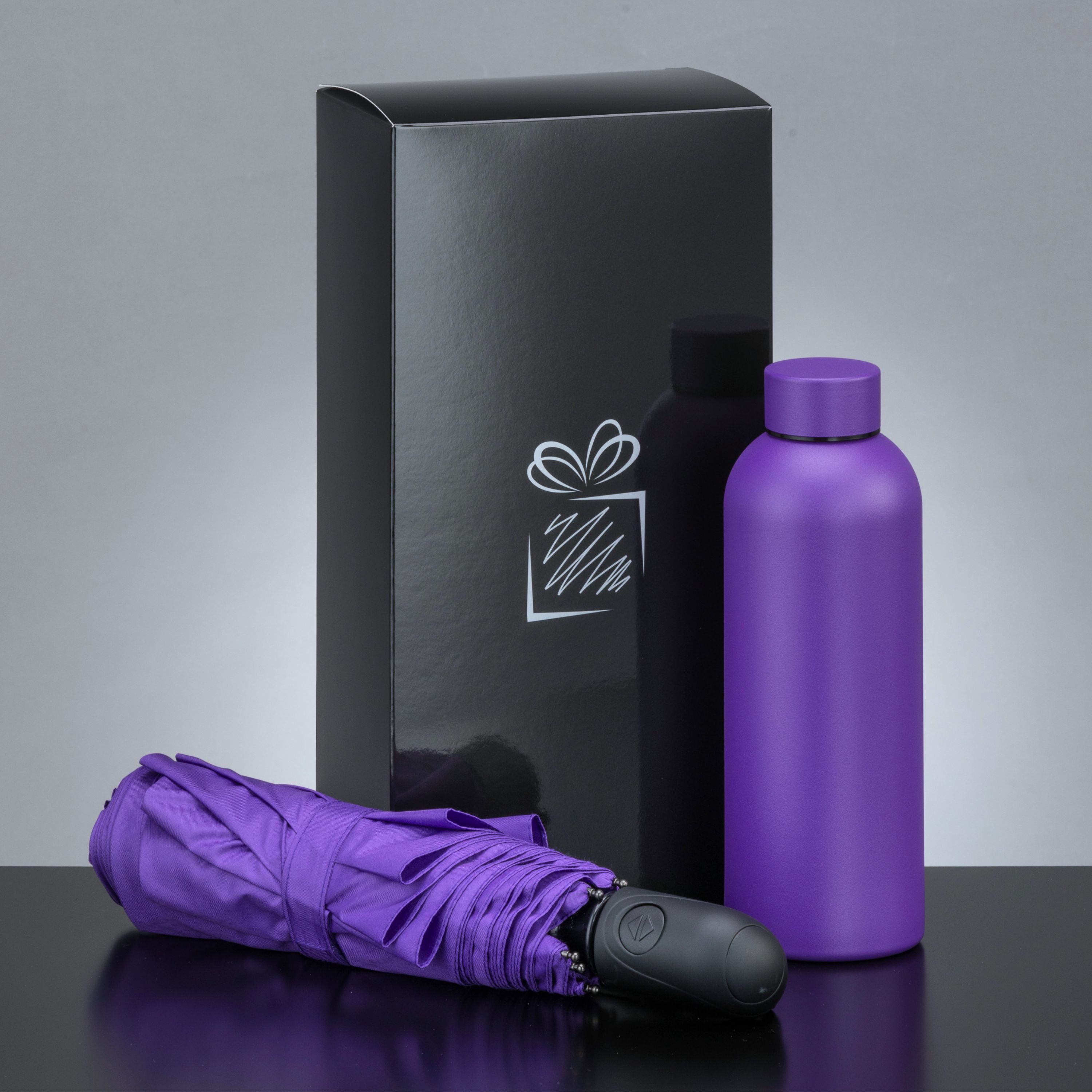 Sada kovové termolahve Nordic a automatického deštníku Colorissimo