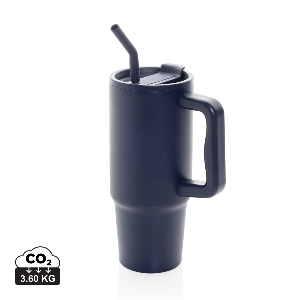 Kovový termo hrnek Embrace z RCS recyklované nerezové oceli, 900 ml, námořnická modrá