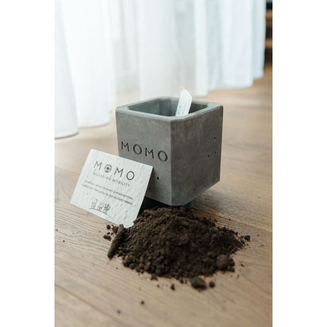 Dárkový set s květináčem Simplex - šedá Dárkový set s květináčem Simplex - šedá