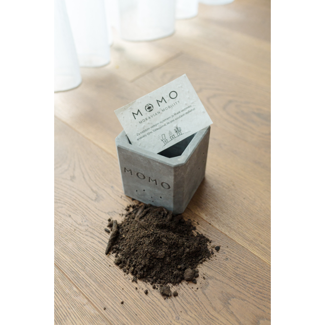 Dárkový set s květináčem Simplex - šedá Dárkový set s květináčem Simplex - šedá