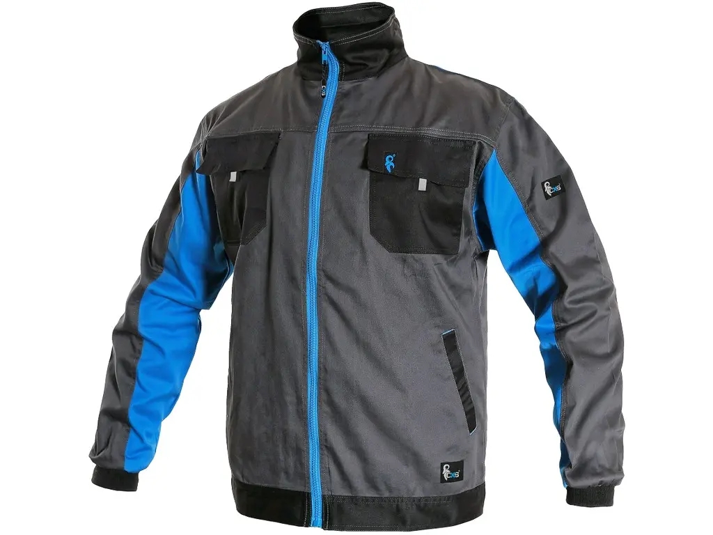 Pánská zkrácená montérková blůza Canis CXS PHOENIX PERSEUS - šedá / modrá Pánská zkrácená montérková blůza Canis CXS PHOENIX PERSEUS - šedá / modrá