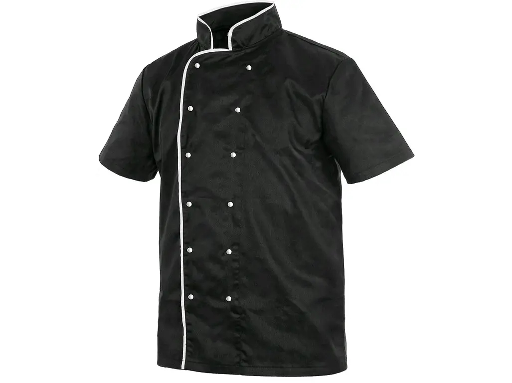 Chef´s jacket with short sleeve, men´s, black-white