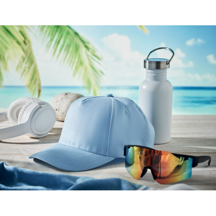 Pětipanelová kšiltovka BUZZ - krémově modrá Pětipanelová kšiltovka BUZZ - krémově modrá