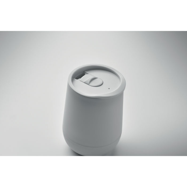 Plastový termohrnek GO, 300 ml - bílá Plastový termohrnek GO, 300 ml - bílá