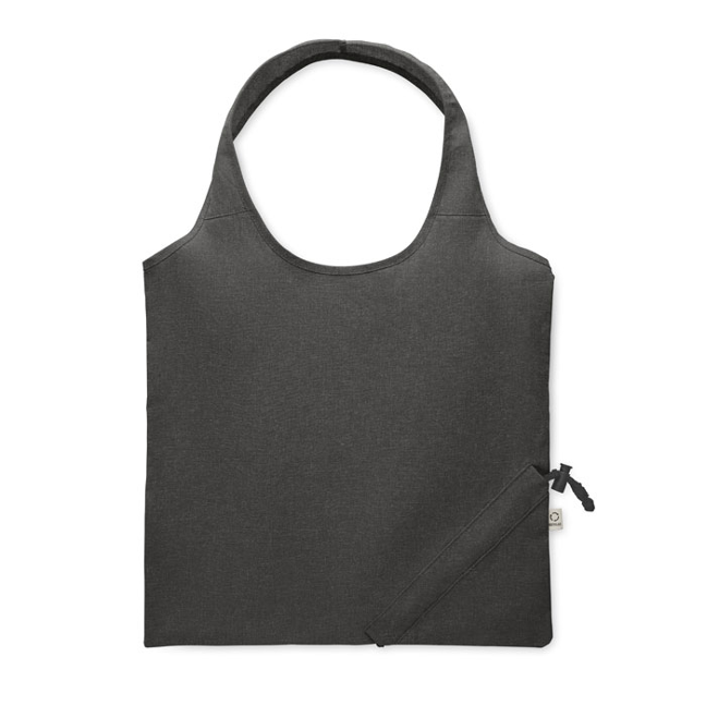 Skládací nákupní taška z recyklovaných materiálů CARRIE COLOUR - černá Skládací nákupní taška z recyklovaných materiálů CARRIE COLOUR - černá