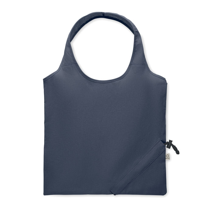 Skládací nákupní taška z recyklovaných materiálů CARRIE COLOUR - modrá Skládací nákupní taška z recyklovaných materiálů CARRIE COLOUR - modrá
