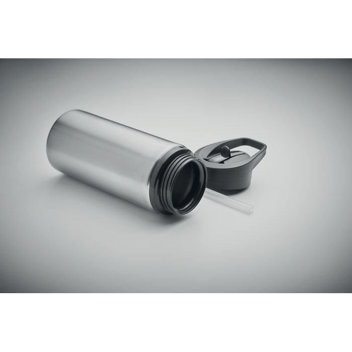 Kovová lahev z recyklovaného materiálu SPOT, 500 ml - matná stříbrná Kovová lahev z recyklovaného materiálu SPOT, 500 ml - matná stříbrná