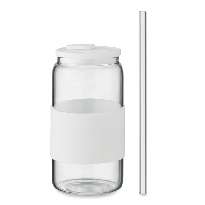 Sklenice s víčkem a brčkem BOROSIP, 550 ml