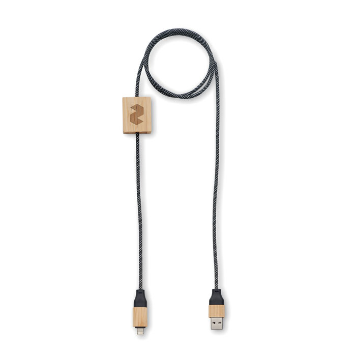 Nabíjecí 60W kabel s bambusovými detaily CABOO - dřevo