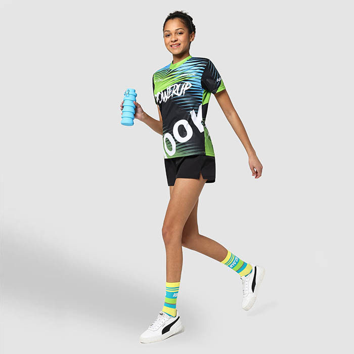 Skládací silikonová lahev KOLAPSI, 500 ml - krémově modrá Skládací silikonová lahev KOLAPSI, 500 ml - krémově modrá