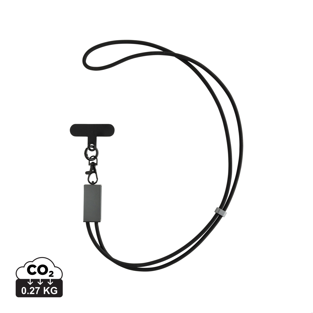 Telefonní kabel 60W Terra z RCS recyklovaného PET Šedá, Černá