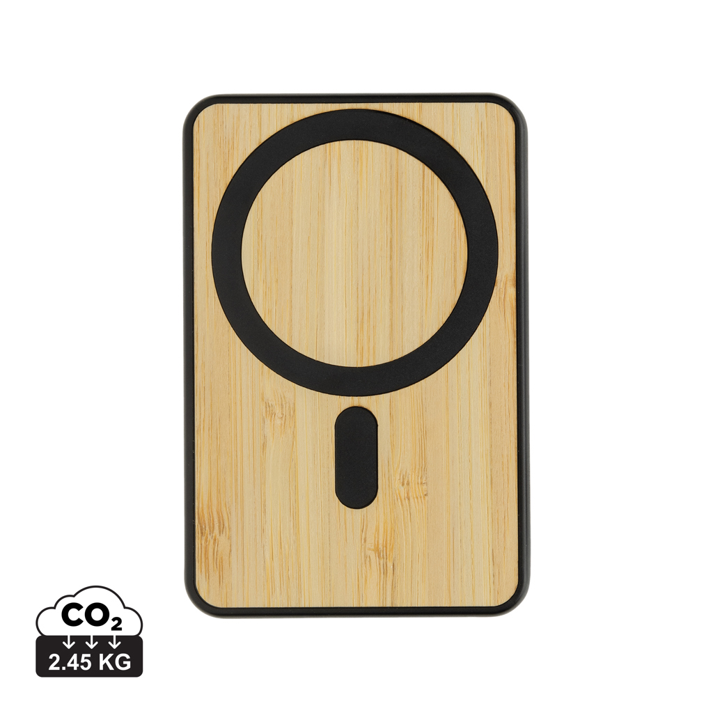 Magnetická powerbanka Zen 5000mAh 5W z RCS plastu a bambusu
