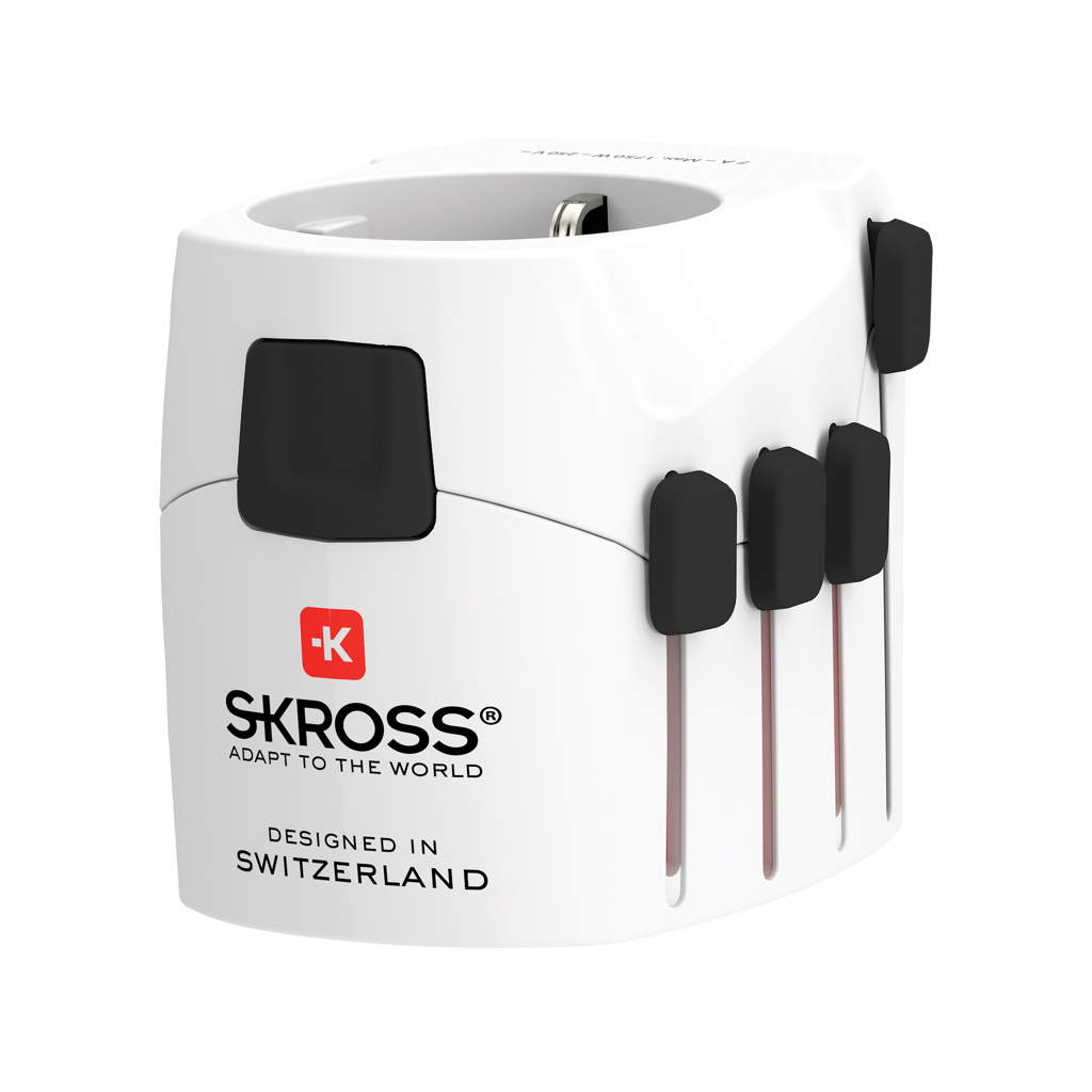 Cestovní adaptér SKROSS World Pro 3-Pole Bílá
