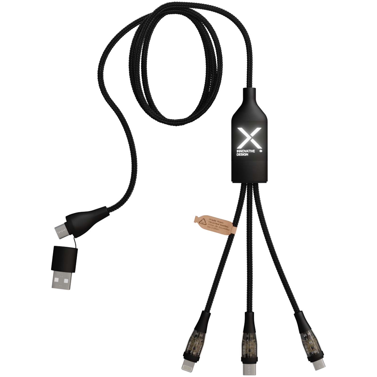 Příslušenství k PC SCX.design Kabel 5v1 SCX.design C50 pro rychlé nabíjení se 100 W/5 A a digitálním displejem Solid black