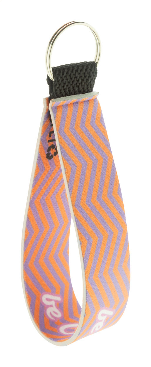 Strappy RPET klíčenka na zakázku Bílá