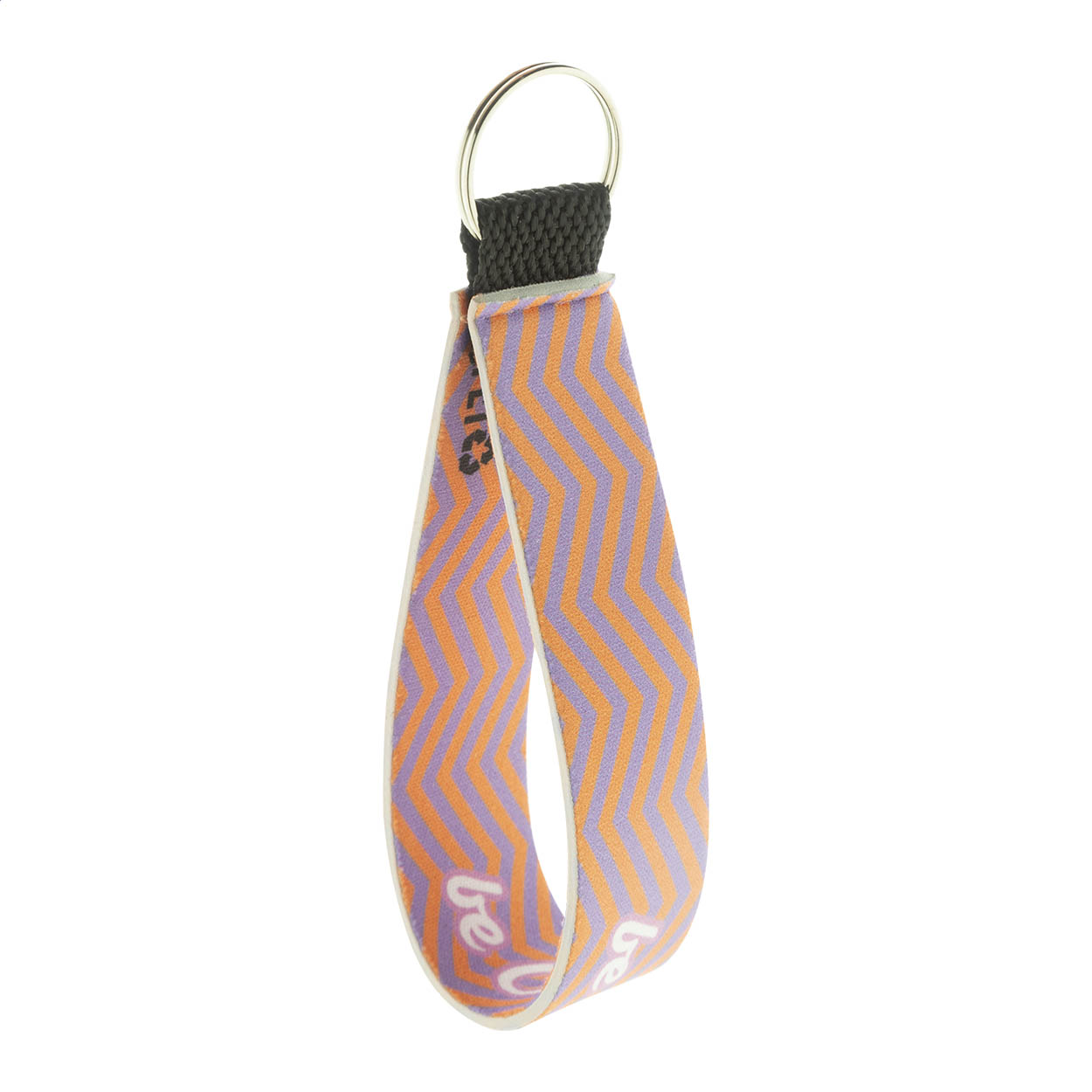 Strappy RPET klíčenka na zakázku Bílá