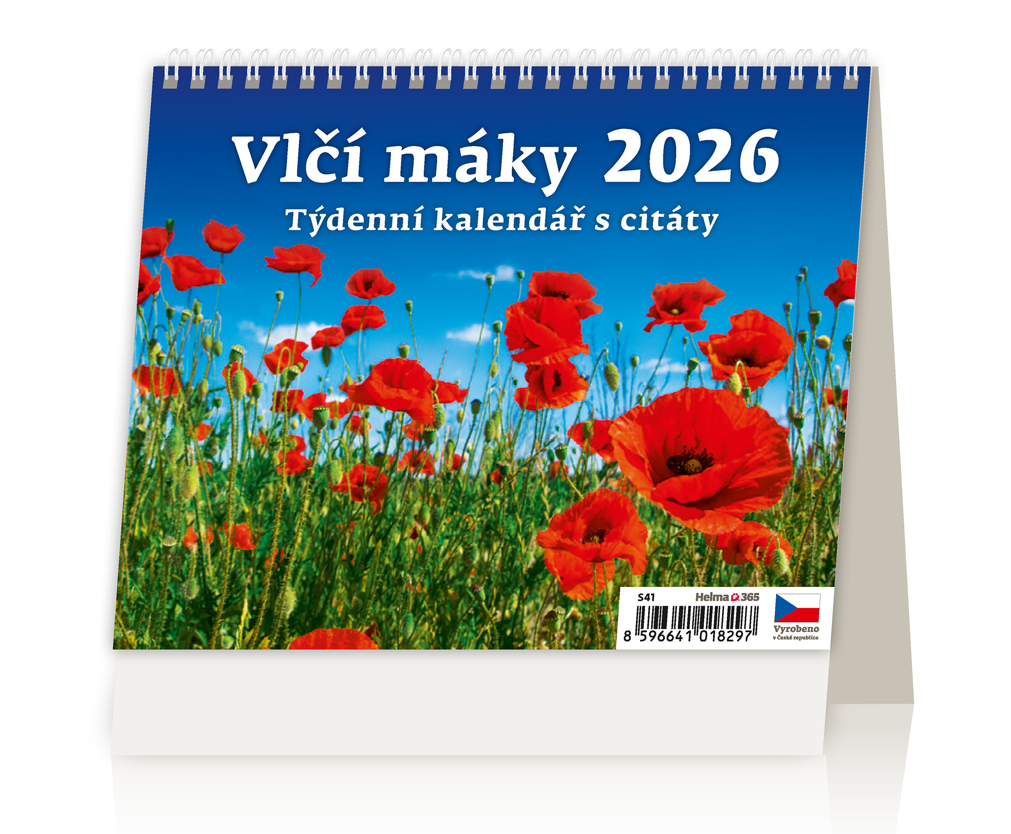 Stolní plánovací kalendář Vlčí máky 2026