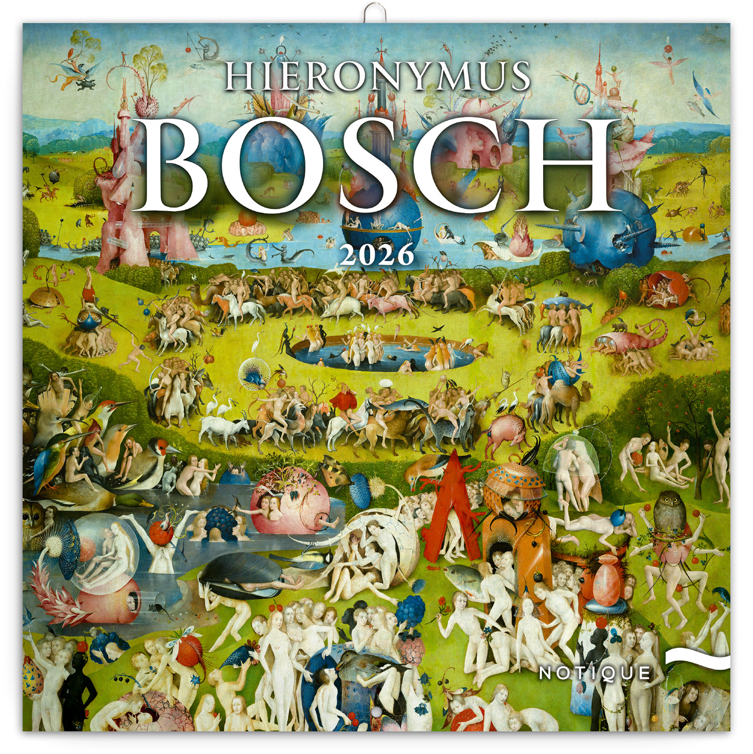 Poznámkový kalendář Hieronymus Bosch 2026, 30x30 cm - západní