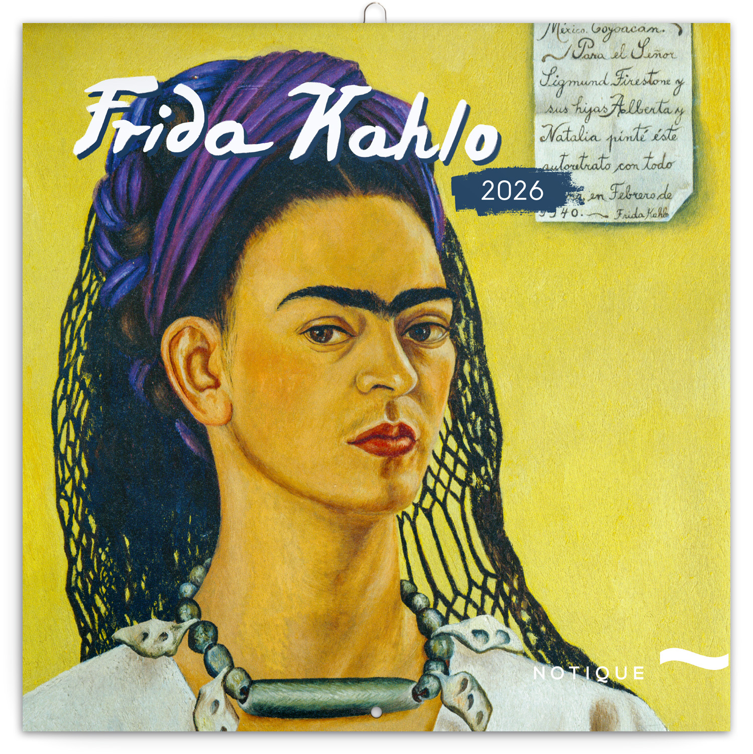 Poznámkový kalendář Frida Kahlo 2026, 30x30 cm - východní
