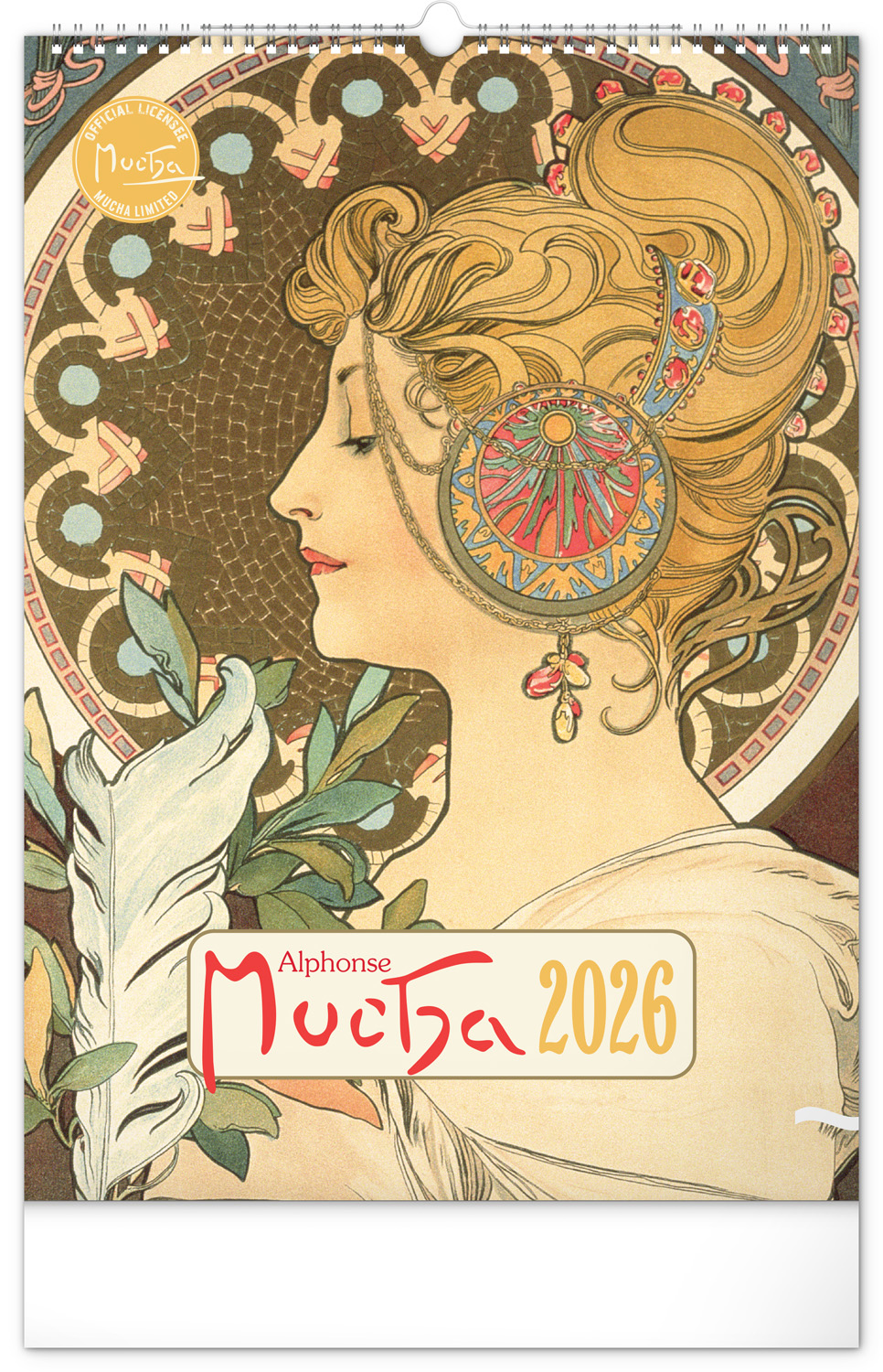 Nástěnný kalendář Alfons Mucha 2026, 33x46 cm