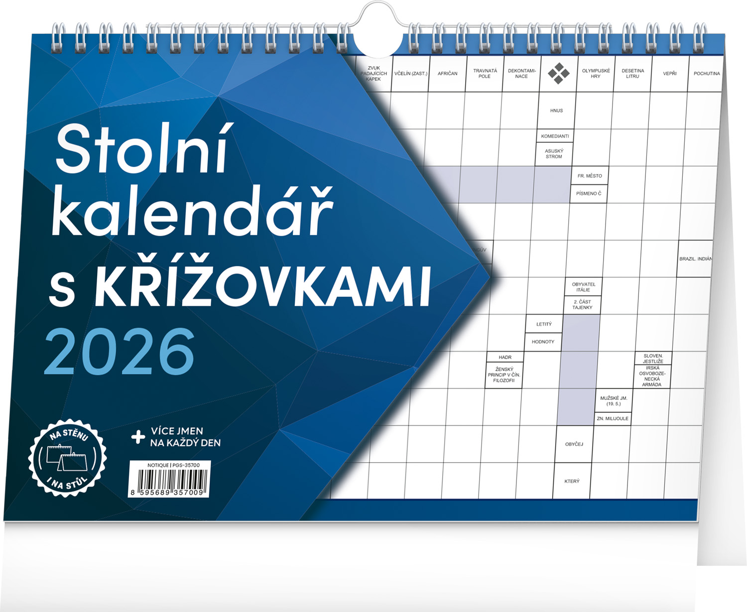 Stolní kalendář s křížovkami s háčkem 2026, 30x21 cm
