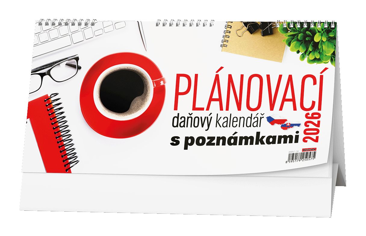 Stolní plánovací daňový kalendář s poznámkami