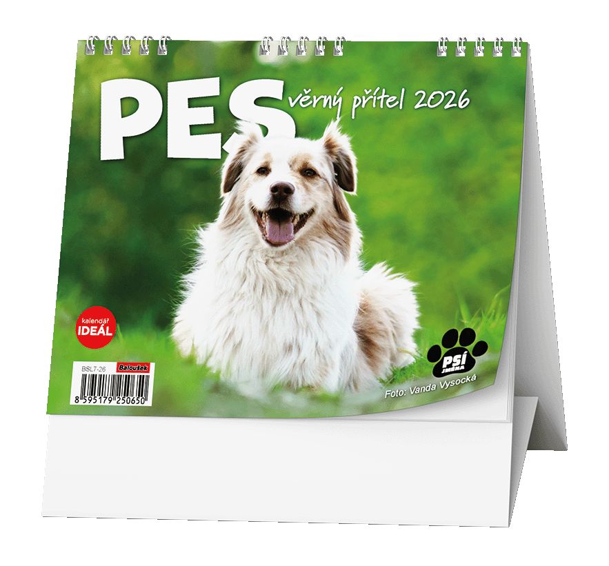 Stolní kalendář IDEÁL - Pes - věrný přítel (s psími jmény)