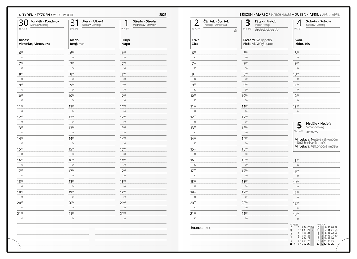 Týdenní diář Oskar Lamino, A5 - Listy Týdenní diář Oskar Lamino, A5 - Listy