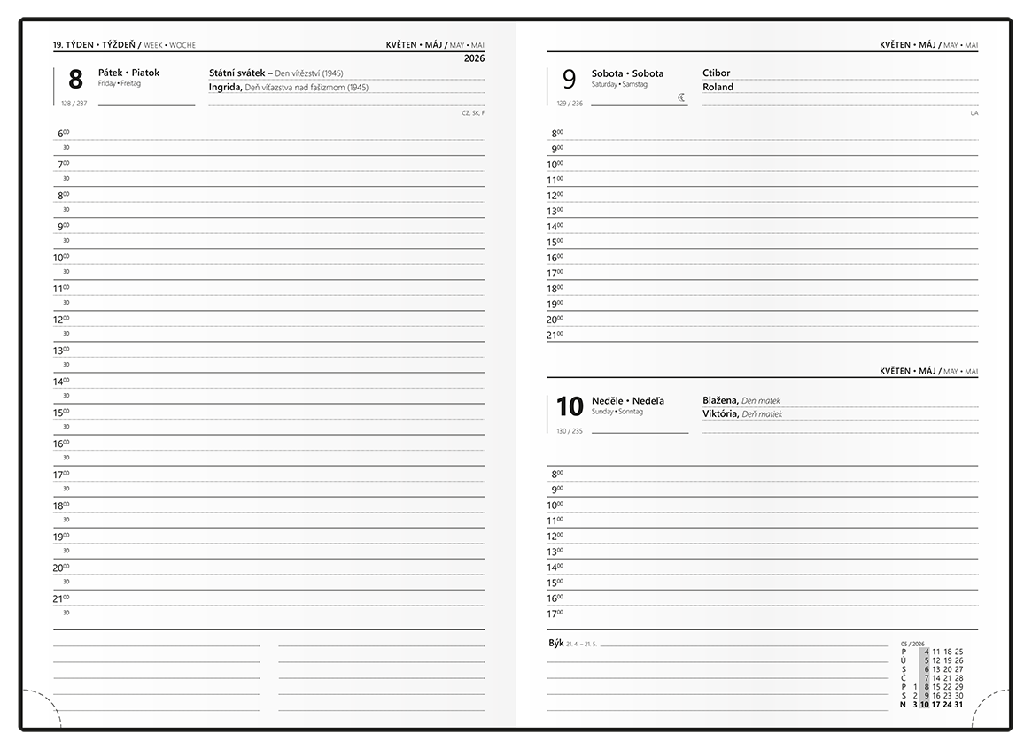 Denní diář David Vivella, A5 - modrá Denní diář David Vivella, A5 - modrá