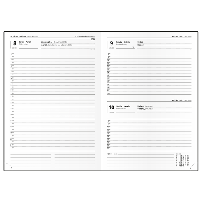 Denní diář David Tora, A5 - modrošedá Denní diář David Tora, A5 - modrošedá