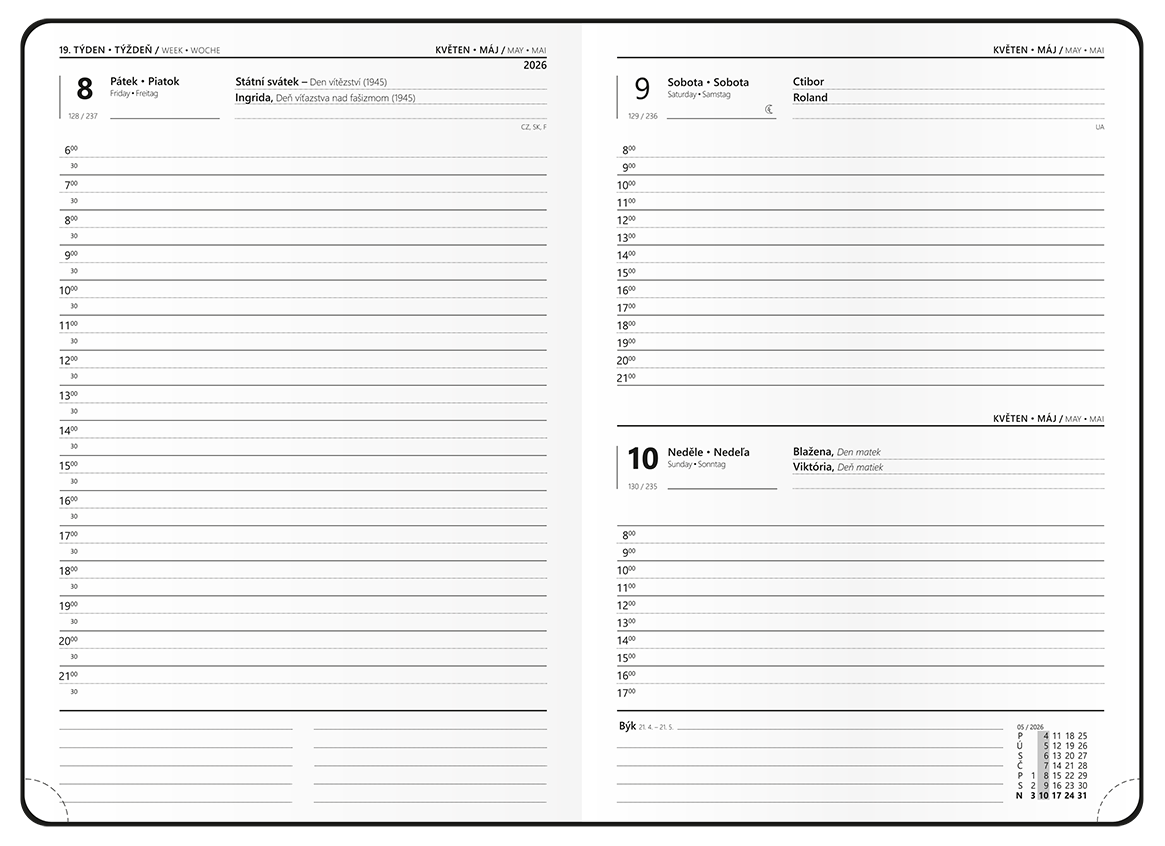 Denní diář David Softy, A5 - černá Denní diář David Softy, A5 - černá