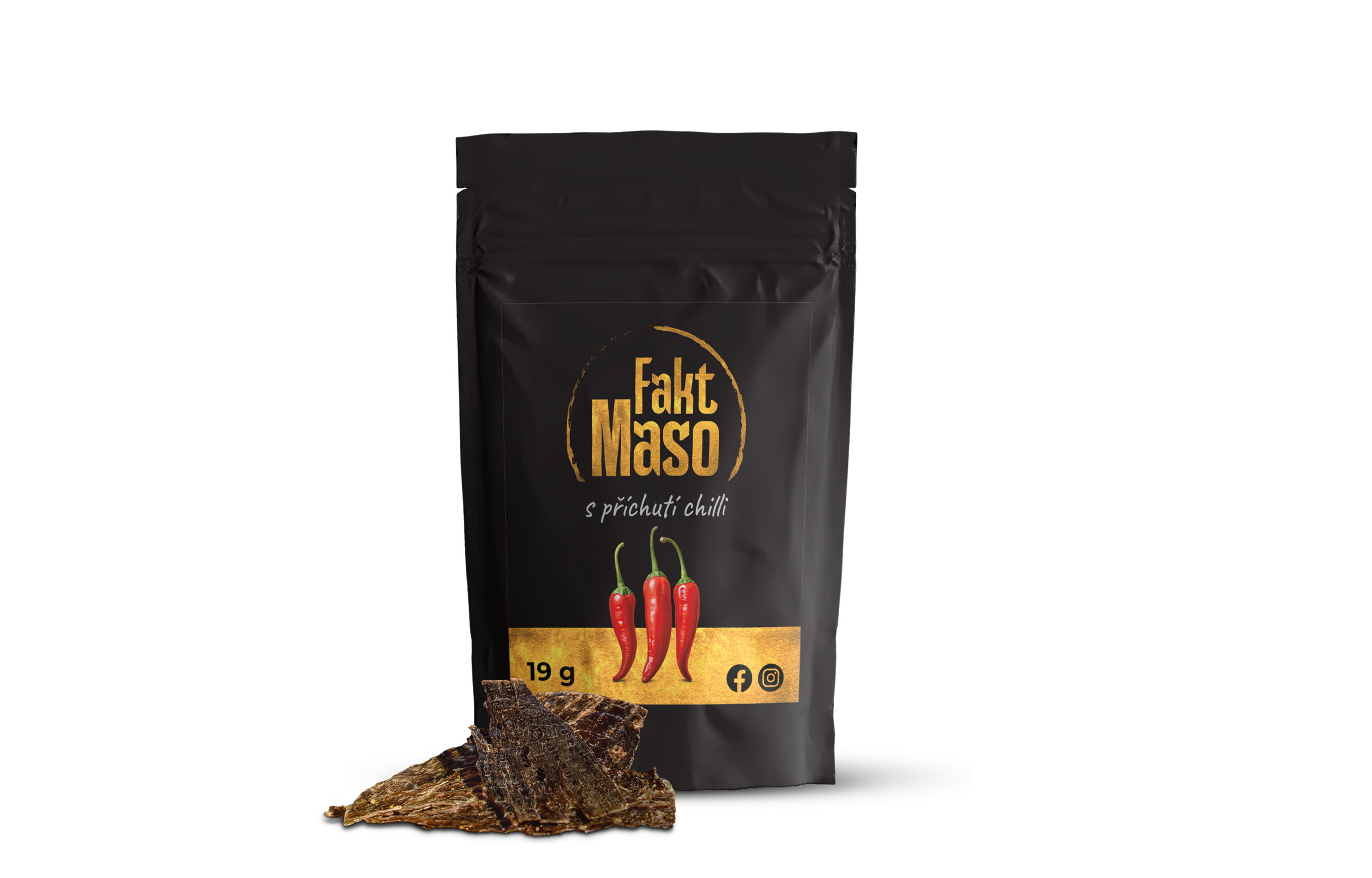Sušené masové chipsy s příchutí chilli