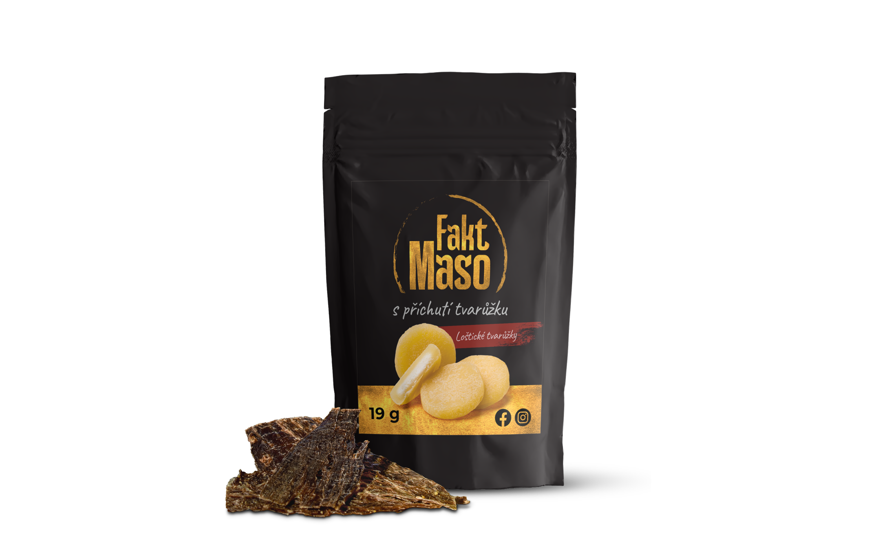 Sušené masové chipsy s příchutí tvarůžků Sušené masové chipsy s příchutí tvarůžků