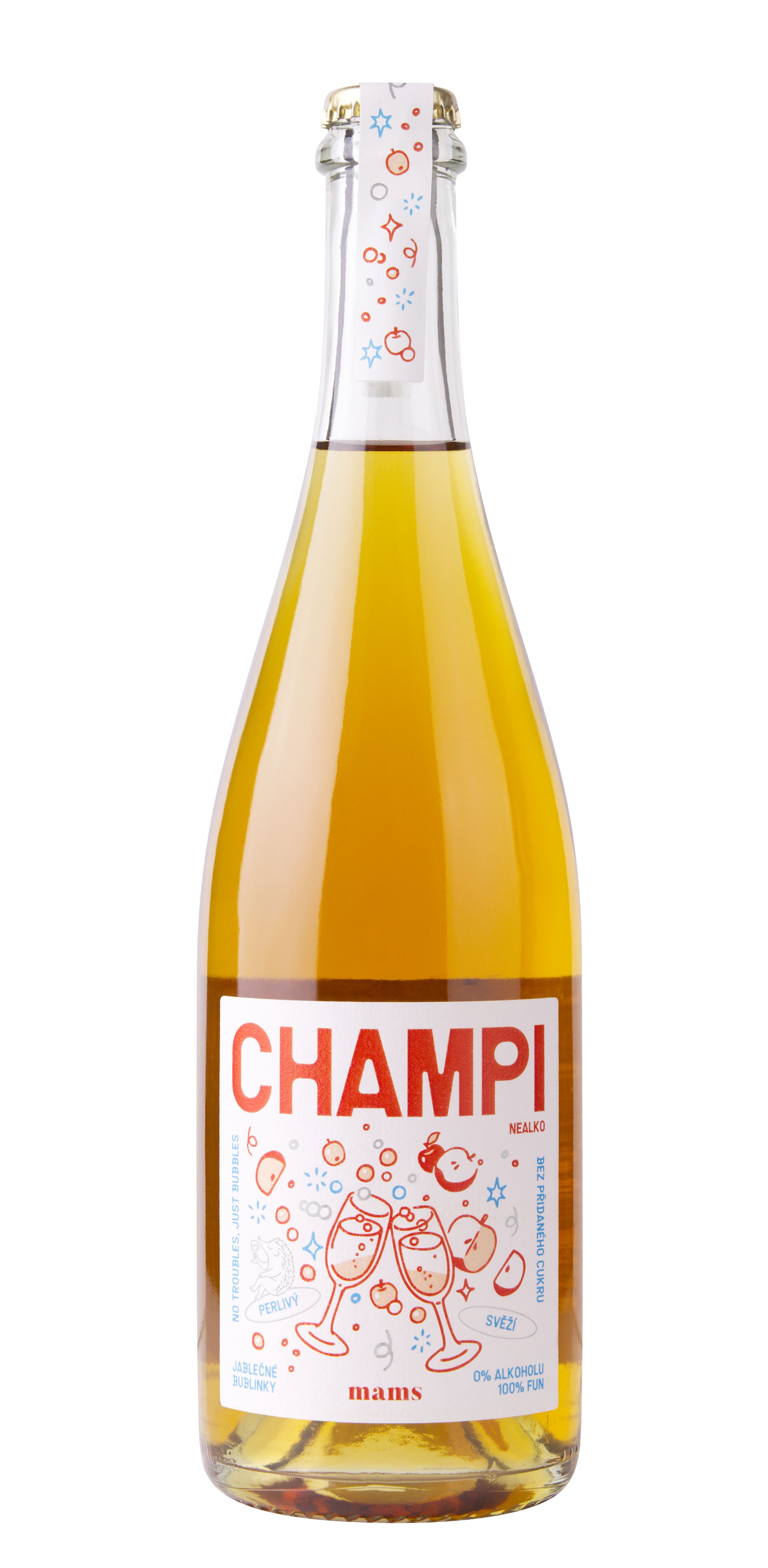 Champi - jemně perlivý nealkoholický jablečný nápoj