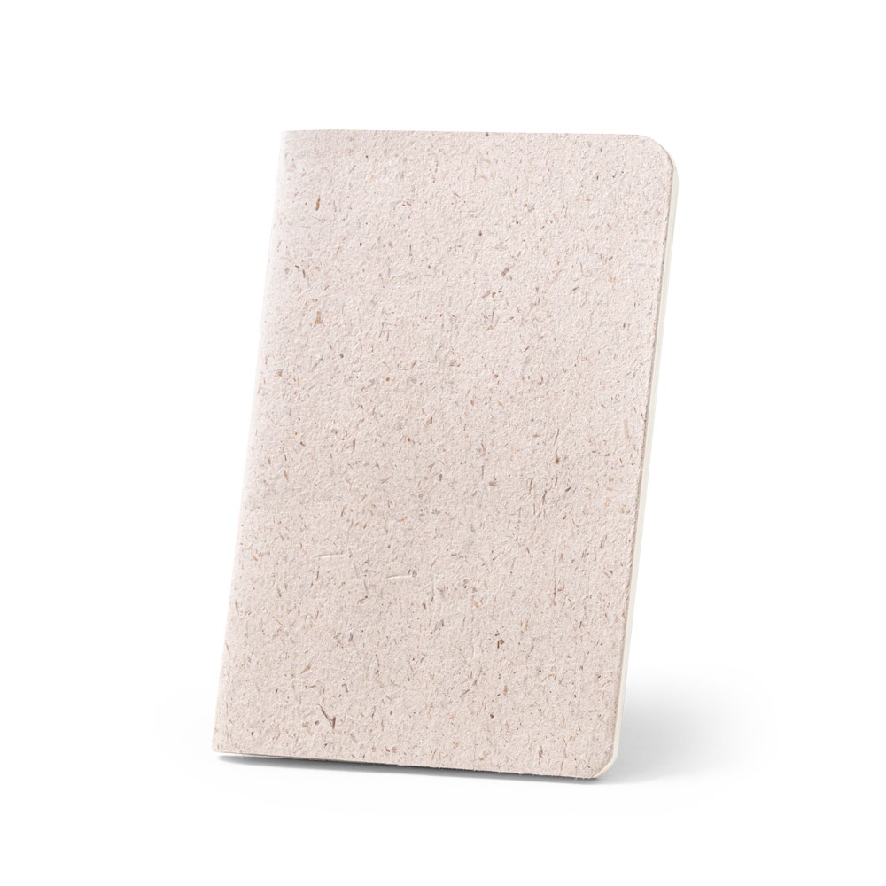 ORGANIC SOFT. Poznámkový blok formátu A6 s pružným krytem vyrobeným z organické sloní hmoty (80%) - světlá přírodní