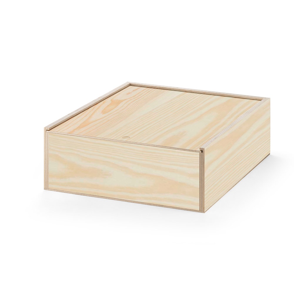 BOXIE WOOD L. Dřevěná krabice - tmavá přírodní
