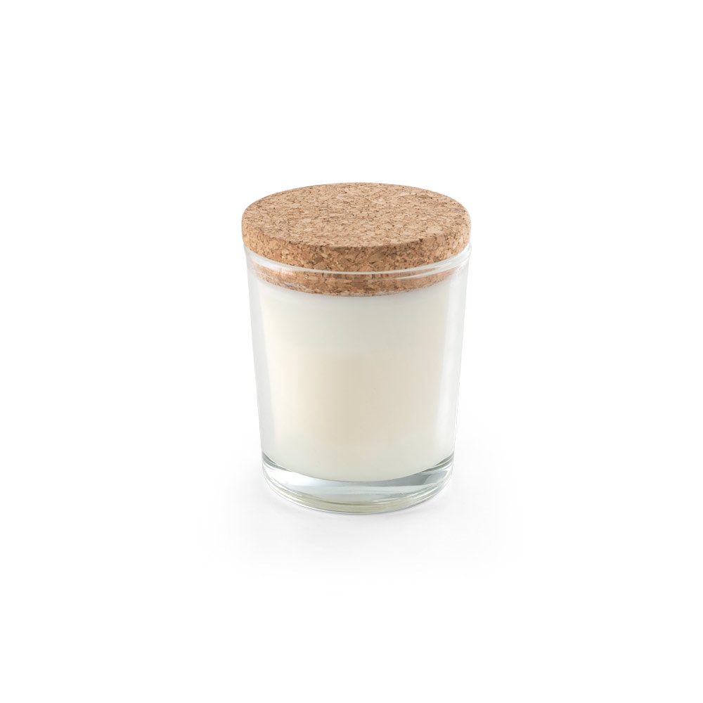 ZEN 80. Aromatická svíčka ve skleněném kalíšku s korkovým víčkem 80 g - transparentní