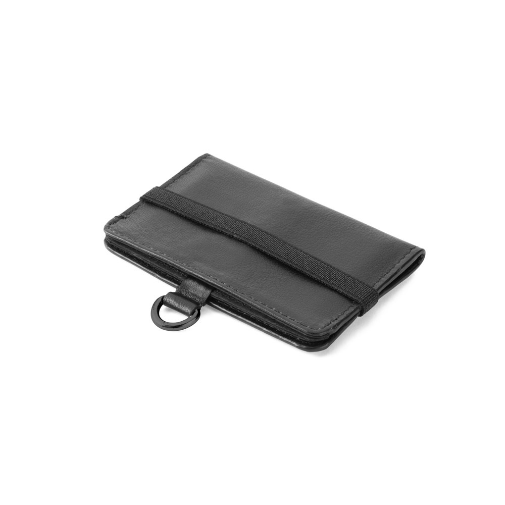 ORVYN. Kožená peněženka s blokováním RFID na 10 karet - černá