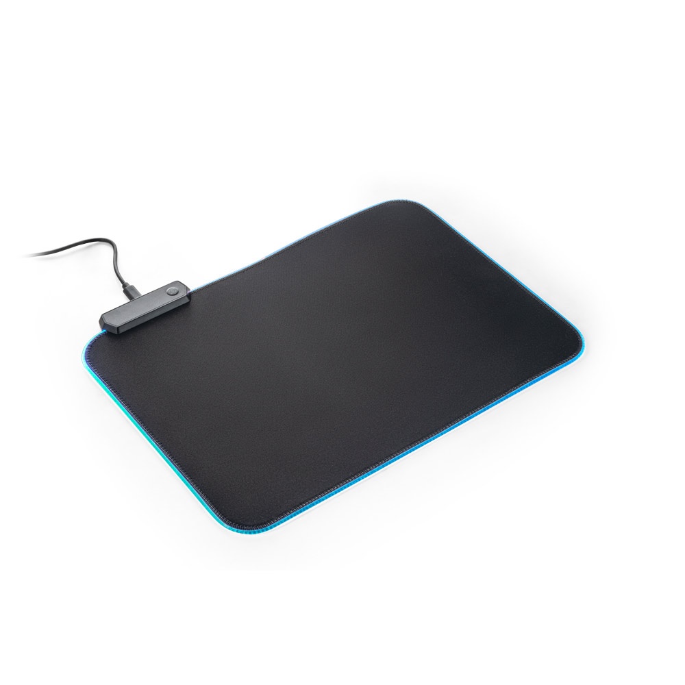 THORNE MOUSEPAD RGB. Herní podložka pod myš s RGB LED osvětlením z polyesteru - černá